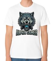 Alpha Gamer Wolf Controller Graphic T-Shirt Gaming Gift Unisex Tee S įvairiaspalvis