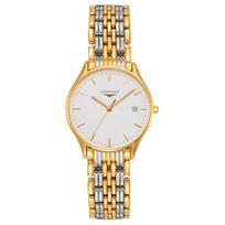 LONGINES Luya series quartz movement 30 meters waterproof women's watch Swiss watch 32mm white dial PVD coated case PVD coated strap L4.359.2.19.7 kvarcas