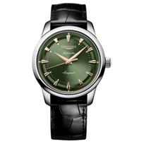 LONGINES Classic Replica Series Automatic Mechanical Movement 50m Men's Watch Green Dial Stainless Steel Case Crocodile Leather Strap L1.650.4.02.2 žalia