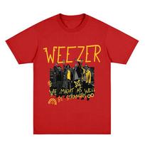 Weezer 2026 Band tour T-shirt Cotton New Albums Pre-Release Graphic Print Tees Fashion Women Men Casual Round Neck Tops Summer XS raudona