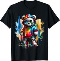 Graphic Teddy Bear Cool Bears Hip Hop Streetwear Colorful T-Shirt S įvairiaspalvis