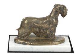 Terier Czeski, Cesky Terrier - Statuetka Psa, Figurka Na Białym Marmurze, Trofeum Na Wystawę Psów Marki Art-Dog