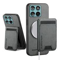 Magnetic Leather Case for Motorola Moto Edge 60 60s 70 X70 G86 G06 Pro Fusion Stylus Power Card Holder Detachable Wallet Cover Motorola Edge 60 pilka spalva