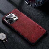 Aukščiausios kokybės prabangus odinis telefono dėklas Realme 16 Pro Plus Retro verslo stiliaus vientisos spalvos dangtelis Realme 16 Pro raudona