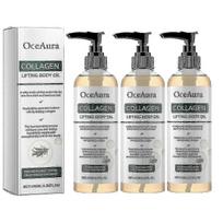 3x OceAura Stangrinantis kūno aliejus su kolagenu – Drėkinantis ir elastingumą didinantis masažinis aliejus lygiai odai