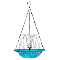Hanging Solar Bird Bath Fountain Wildlife Feeder Bird Bath Bowl with Solar Powered Pump for Outdoor Garden Backyard Patio Lawn