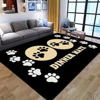 Dog Paw Print Area Rug Non-slip Machine Washable Flannel Carpets for Home Living Room Kitchen Bedroom Rug Sofa Decor Floor Mat 40X60cm-16x24in