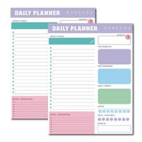 Daily Planner, To Do List Planner - 60 Tear-Off Sheets, Premium Focus List Notepad One Size white
