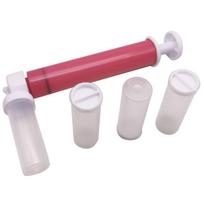 Manual Cake Airbrush Multipurpose Cake Decorating Airbrush with 4 Empty Bottles for Bakery pink