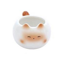 Yousheng Ceramic Coffee Mug 210ml Cute Cat Espresso Cup with Tail Handle Microwave Dishwasher Safe Birthday Gift for Cat C black