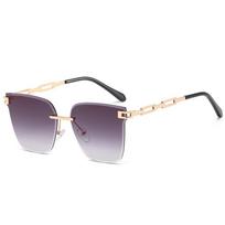Rimless Square Sunglasses Women 2025 Trend New Gradient Lens Sun Glasses Men Luxury Brands Ladies Eyeglasses UV400 As Picture