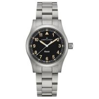 HAMILTON Khaki Field Series Quartz Movement 50 Meters Waterproof Fashion Unisex Swiss Watch 38mm Black Dial Stainless Steel Strap h69401131 juoda