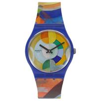 SWATCH Kvarcinis Mechanizmas Pompidou Specialus Madingas Unisex Šveicariškas Laikrodis 41mm Spalvotas Ciferblatas Plastikinis Korpusas Silikoninis Dirželis GZ712-SWATCH kvarcas