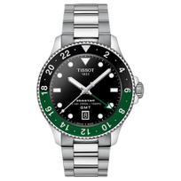 TISSOT Starfish 1000 serijos kvarcinis mechanizmas 300 metrų atsparumas vandeniui Vyriškas laikrodis Laikrodis 40 mm Juodas ciferblatas Nerūdijančio plieno korpusas Plieninė apyrankė T1208521105100 juoda