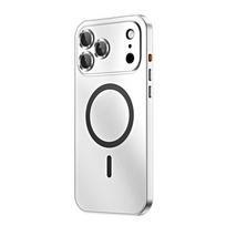 Originalus aliuminio metalinis rėmelis Magsafe dėklui, skirtas iPhone Air 16 17 Pro Max, magnetinis įkrovimas, smūgiams atsparus PC dėklas, skirtas iPhone 17 16 iPhone Air sidabras