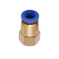 JueCeng PCF6-M10*1.5 Straight Copper Pneumatic Quick Connectors (10-Pack)