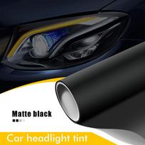 50cmx200cm Car Headlight Tint Film Smoke Fog Light Light Vinyl Film PVC Black Tint Vinyl Waterproof Film Car Sticker Accessories 50cm x 200cm matinė juoda spalva