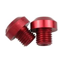 2Pcs CNC Aluminum M10x1.25 Rearview Mirror Thread Hole Plugs Screws Caps Rearview Mirror Holder Anti-Rust