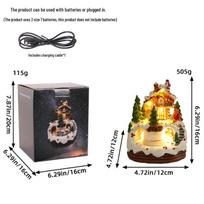 Xunming Luminous Music Box Night Light - Children's Christmas Cabin Ornament Toy