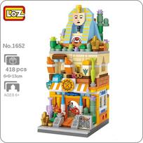 LOZ 1652 Miesto gatvė Egiptas Sfinksas Faraonas Parduotuvė Parduotuvė Architektūra Modelis Mini blokeliai Statybinis žaislas vaikams Dovanų Be dėžutės