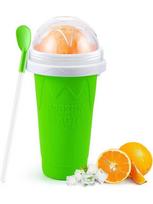 Smoothie puodelis Ledų gaminimo aparatas Greitai užšaldantis silikoninis spaudžiamas puodelis „pasidaryk pats“ sulčių, pieno kokteilių, vandens butelis Vėsinantis smėlio puodelis Virtuvės įrankis žalia