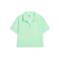 Nike Sportswear Essentials Solid Casual Pullover Short Sleeve Polo Women Tops Vapor-Green DV7885-376 M beige