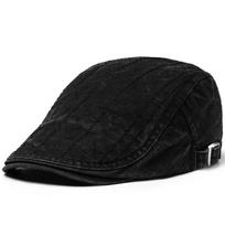 New Beret Men's Vintage Casual Visor Cap Summer Fashion Cotton Flat Caps For Men Original Brand Berets Hat Adjustable Adjustable(54-59cm) juoda
