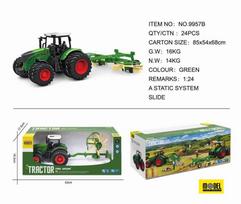 Traktor Z Zgrabiarką Maszyna Rolnicza Model Pojazdu 1:24 Farma Zestaw