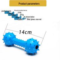 Spiked TPR Dog Chew Toy - Durable Barbell for Teeth Grinding mėlyna