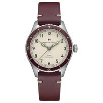 HAMILTON Khaki Aviation Series Automatic Mechanical Movement 100 Meters Waterproof Watch 38mm White Dial Stainless Steel Case Cowhide Strap H76265810 chaki