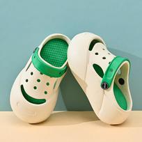 Comfortable Summer Children's Hole Shoes For Boys With Breatheable And Non-slip Design In White Green And Black Orange White Green,24