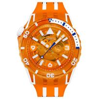 SWATCH SCUBAQUA serijos kvarcinis mechanizmas 100 metrų atsparumas vandeniui vyriškas laikrodis laikrodis 44mm oranžinis ciferblatas biosource medžiagos korpusas silikoninis dirželis SSCU09O100 jūros banga