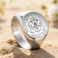 Dawapara Mammon Sigil Ring Powerful Protection Wealth Amulets Magical Seal Stainless Steel Ring Spiritual Jewelry 8