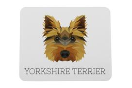Yorkshire Terrier, York, Jork, Yorkie -Geometryczna Podkładka Ze Zdjęciem I Napisem Pod Mysz Art-Dog