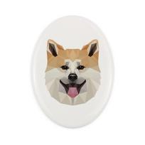 Akita, Akita Inu -Płytka Ze Zdjęciem I Napisem Geometryczna Marki Art-Dog