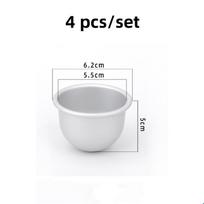 4pcs or 2 pcs set round Bath Bomb Molds Aluminum Alloy Ball Sphere Bath Bomb Mold Cake Baking Pastry Mould DIY Bathing Tool