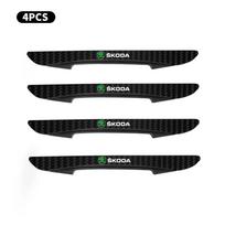 4 vnt. Durų Anti-susidūrimo Apsaugos Bamperio Juostelės Lipdukas Tinka Skoda Kamiq Kodiaq Karoq Yeti Octavia Fabia Rapid Superb black