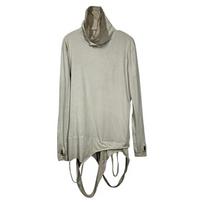 Irregular Design Ripped Hole Vintage Pure Cotton Long Sleeve T Shirt Man Woman High Collar Distressed Punk Cover Face Tees Tops S