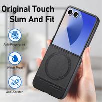 Folding Case for Samsung Galaxy Z Flip 7 6 5G Flip7 FE Flip6 Flip5 Flip3 Flip4 Flip 4 5 3 Fabric Magnetic Accessories Cases Galaxy Z Flip7 FE juoda