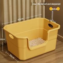 Ypač didelė pusiau uždara, apsaugota nuo purslų kačių tualeto dėžė Meino kunams Extra Large Space - Splash-Proof/Easy Clean brown