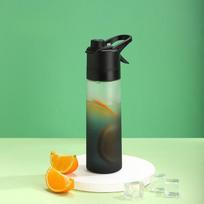 650ML Kūrybiškas vandens buteliukas su purškikliu Nešiojamas plastikinis tiesioginio gėrimo vandens buteliukas Lauko mokyklos sporto vandens puodelis Vaikų ir studentų vandens puodelis juoda