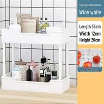 Multi-Layer Floor Standing Kitchen Rack with Wheels for Microwave and Vegetable Storage