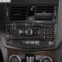 Centrinės konsolės oro kondicionieriaus CD skydelio apdailos dangtelis 2 vnt. Mercedes Benz C klasės W204 C200 C260 C300 C180 2007-10 Anglies pluošto Glove Switch
