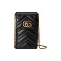 Gucci Marmont Vintage Logo Chain iPhone Case Quilted Leather Shoulder Bag Women bags Black 672251-DTDHT-1000 Box(Basic Set+Box)