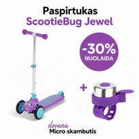 Paspirtukas ScootieBug Jewel + dovana Micro skambutis