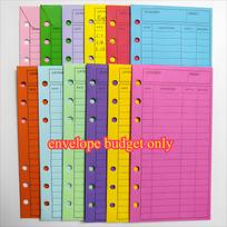 12pcs color envelope budget, 6 hole thickened brown paper envelope documents, inside pages of loose leaf folder