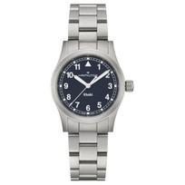 HAMILTON Khaki Field Series Quartz Movement 50 Meters Waterproof Unisex Swiss Watch 33mm Blue Dial Stainless Steel Strap h69301140 mėlyna