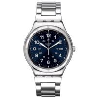 SWATCH quartz movement 30 meters waterproof men's watch Swiss watch 41mm blue dial stainless steel case stainless steel strap YWS420GC mėlyna
