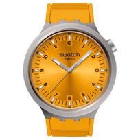 SWATCH Kvarcinis Mechanizmas 30 Metrų Vandeniui Atsparus Unisex Šveicariškas Laikrodis 47mm Oranžinis Ciferblatas Nerūdijančio Plieno Korpusas Guminis Dirželis SB07S103 oranžinė