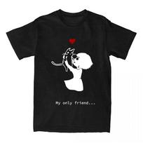 Game Fran Bow Girl and Cat Print T-shirt Unisex Streetwear Loose Fashion Women Men Tshirts Casual Female Graphic Print Clothing S įvairiaspalvis